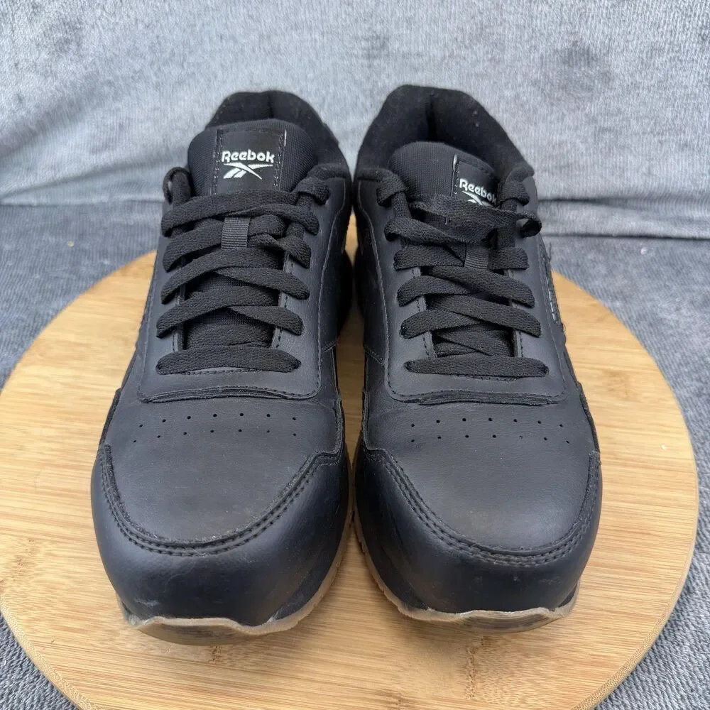 Reebok Work RB1983 Shoes Womens Size 7.5 Black Leather Slip Resistant Sneakers